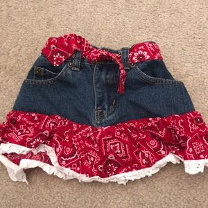 Kiddie Korral Rodeo Western Denim Skirt